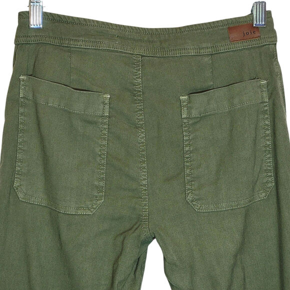 Joie Maja Green Utility Cargo Jogger Pant Ankle Cropped Linen Blend Casual 23 - Picture 9 of 16
